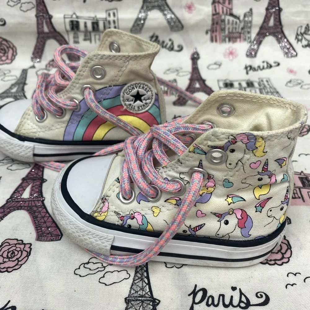 Converse Chuck Taylor Infant Size 3 Shoes Unicorn And Rainbow Sneakers Casual